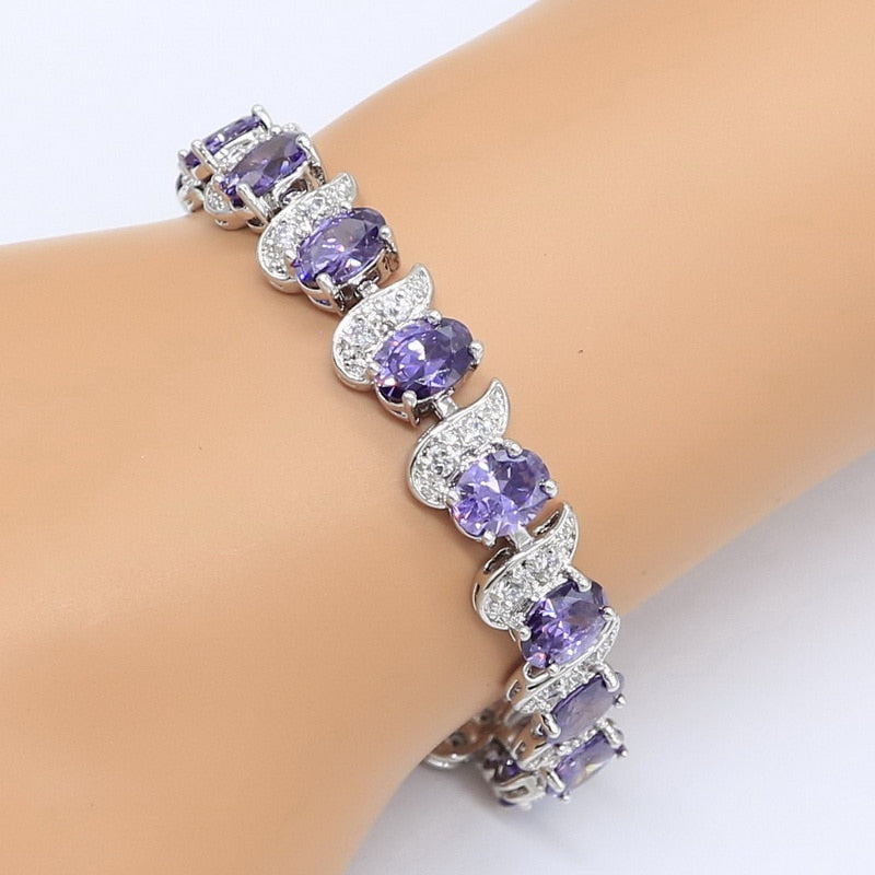 'Zirconia Purple'™ Silver Jewelry Set