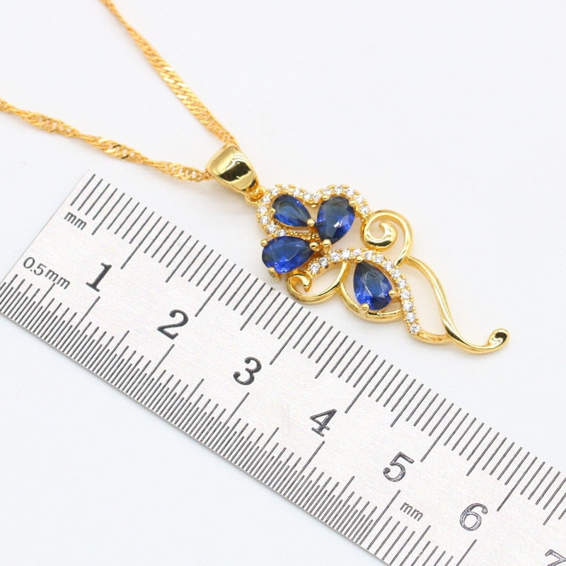 'Zirconia Blue'™ Gold Jewelry Set
