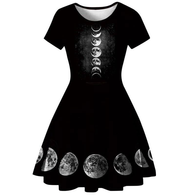 moon dress Witchy Moon Phases Black Dress