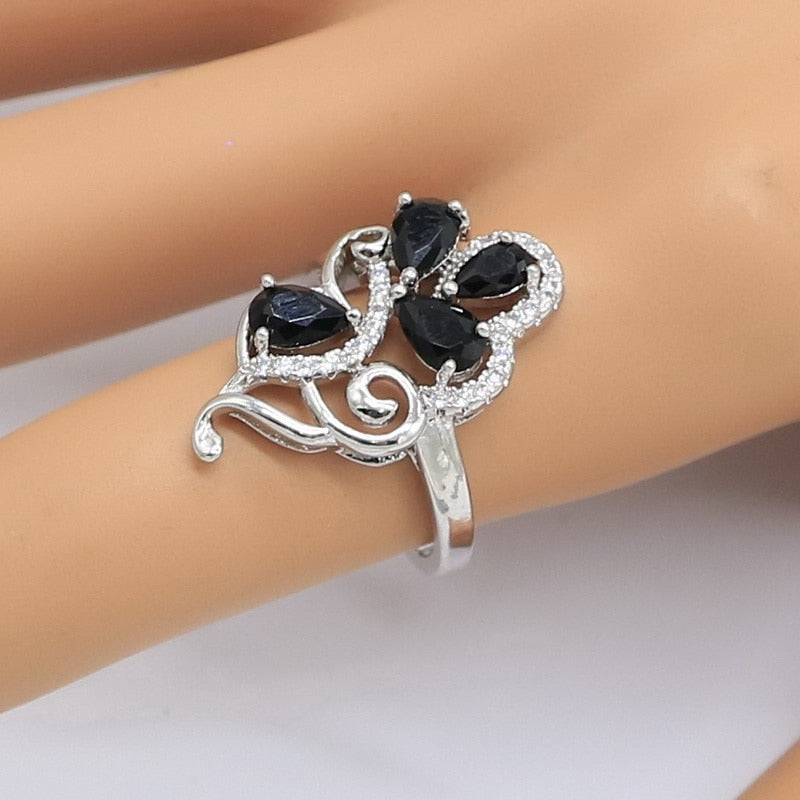 'Zirconia Black'™ Silver Jewelry Set