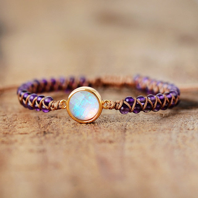'Handmade Opal Rhinestone Wrap' Bracelet