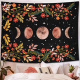 Floral Moon Phases Tapestry