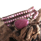 'Natural Stone Charm' Wrap Bracelet