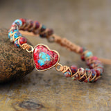 Braided Bracelet - Heart Stone