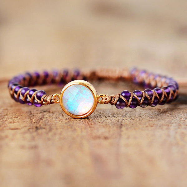 'Handmade Opal Rhinestone Wrap' Bracelet