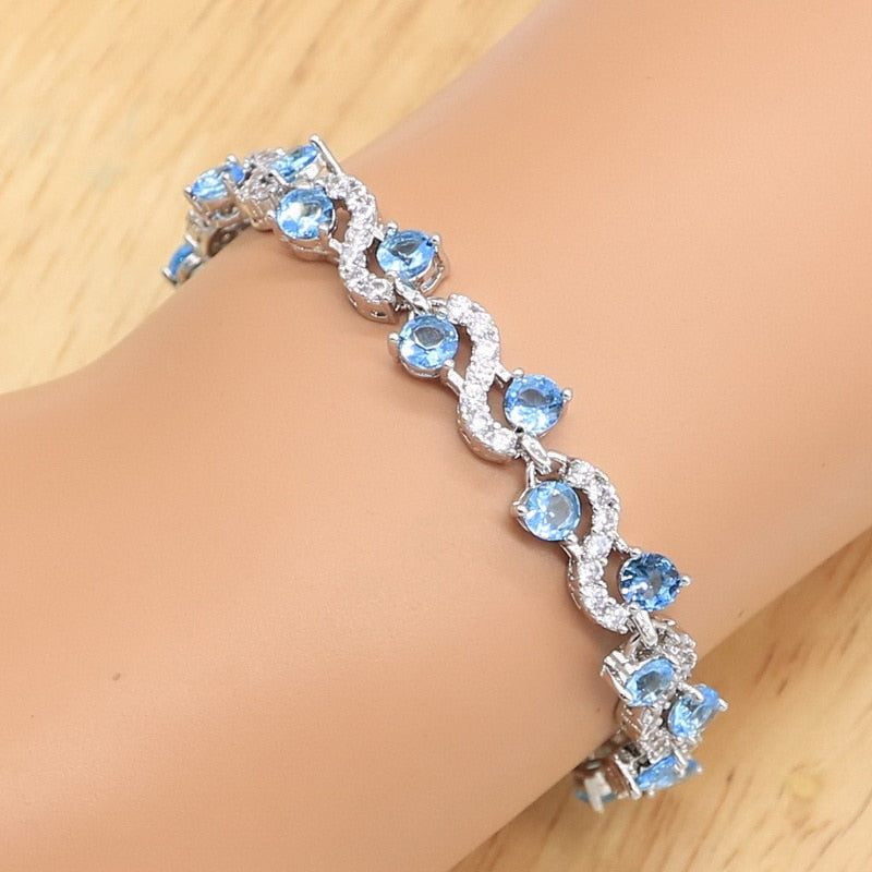 'Zirconia Blue'™ Silver Jewelry Set