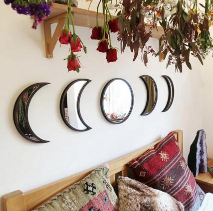 Witchy Moon Phases Wooden Mirrors