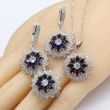 'Zirconia Dark Blue'™ Silver Jewelry Set