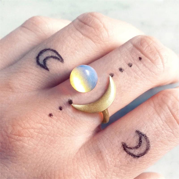 'Crescent Moon Opal' Ring