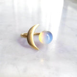 'Crescent Moon Opal' Ring